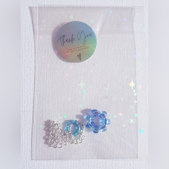 Blue Floatie Ring Dangling Handmade Jewelry NEW s9-10 - Picture 10 of 15